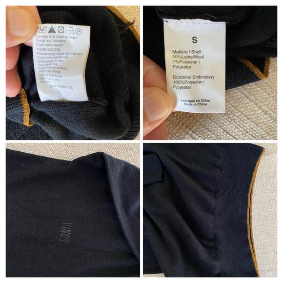 SONIA RYKIEL Womens 99% Wool Sweater Dress Black Long Sleeve Tie Waist S - Picture 16 of 16